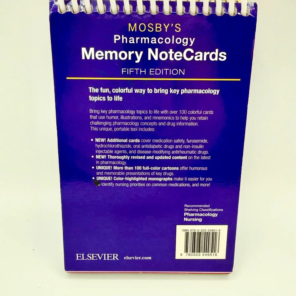Mosby's Pharmacology Memory NoteCards 5th Edition JoAnn Zerwekh Elsevier Nursing